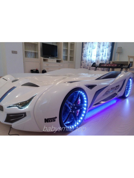 Ліжко машинка Audi біла Ліжко машинка Audi біла